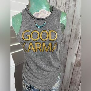 Chaser Good Karma Muscle Tee, Grey, Size XS